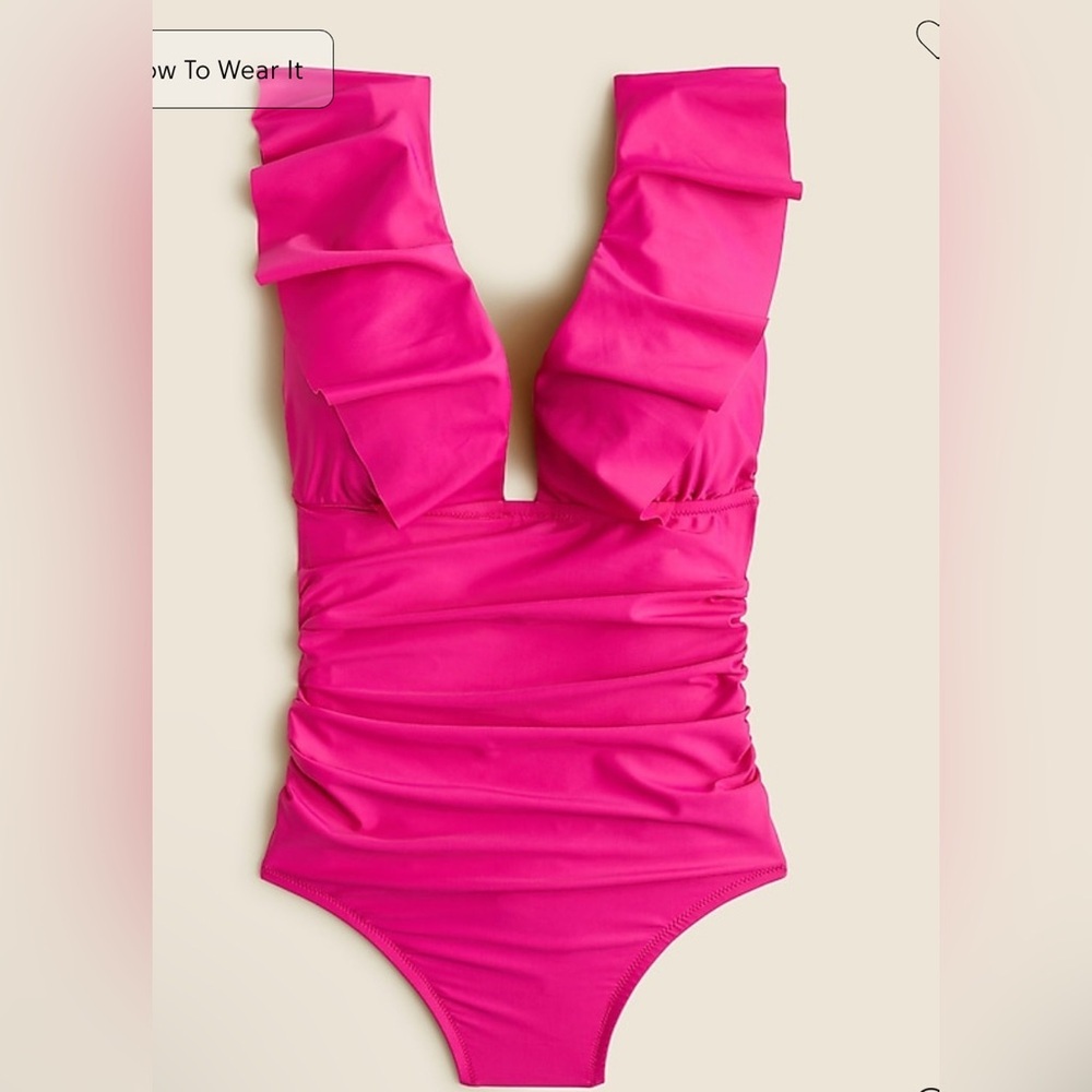 🩷BNWT J.Crew rushed ruffle one piece swimsuit🩷